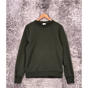 Asket The Sweatshirt Small Mens Green Terry Cloth Crew Neck Long Sleeve Pullover